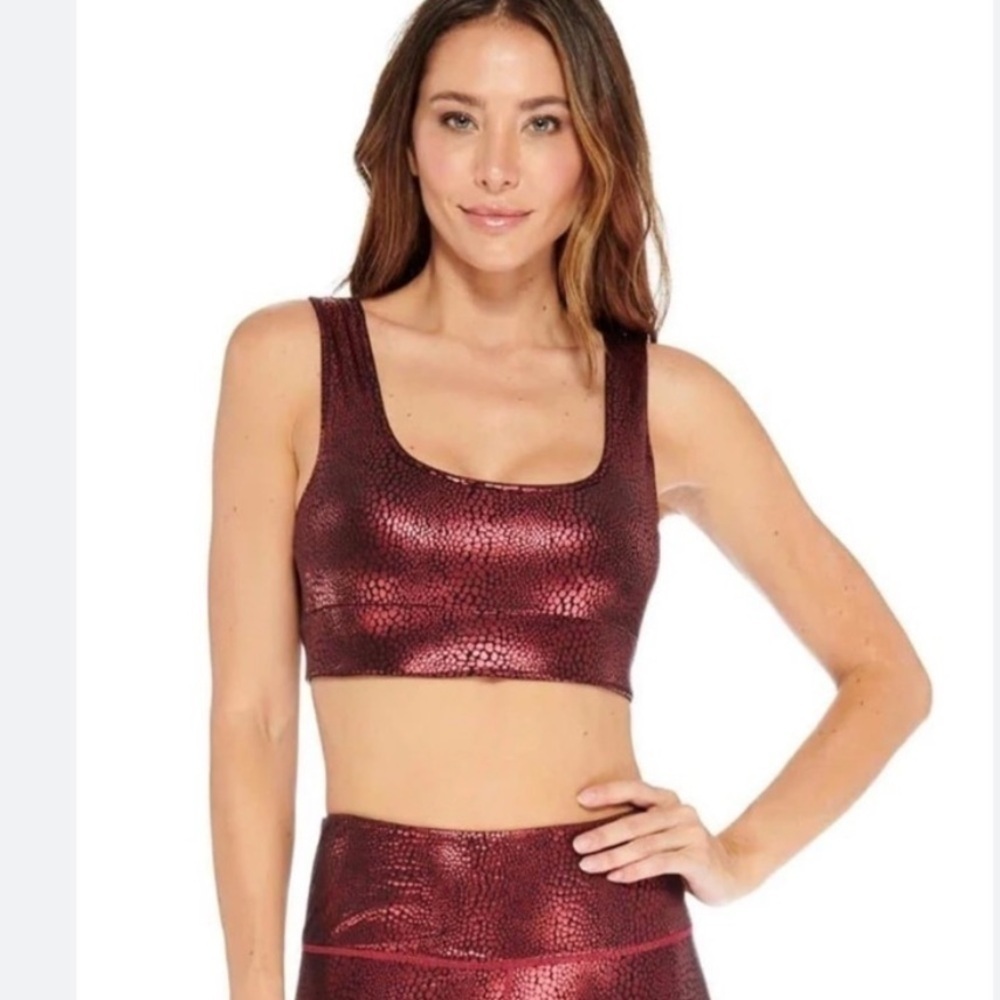 Electric Yoga Crocodile Gloss Support Sport Bra Size S‎